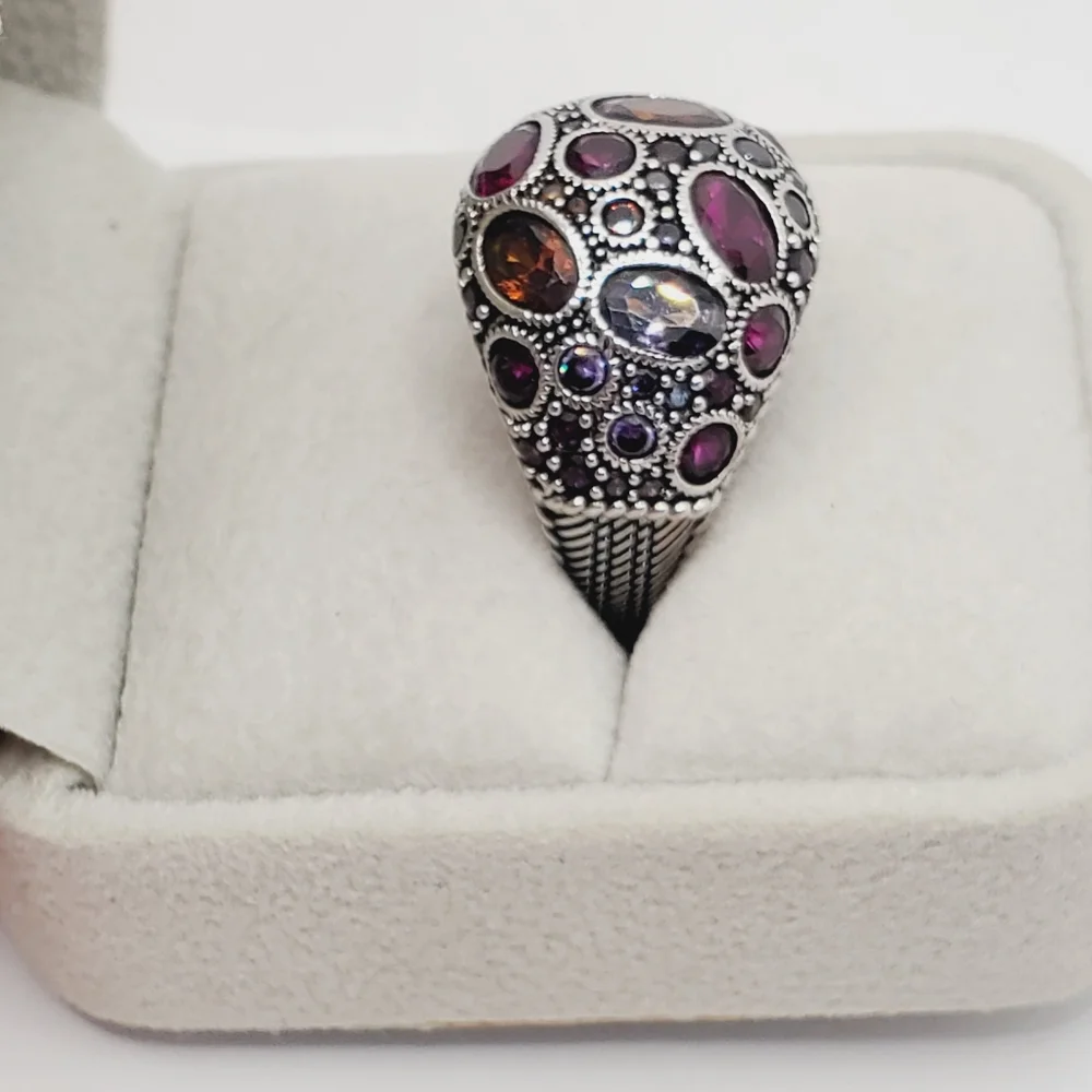 Multi Gemstone Dome Ring